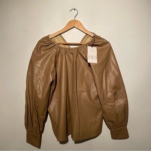 Zara Faux Leather Top